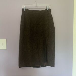 Giorgio di Sant' Angelo Vintage Wool Skirt in Brown 27 Waist Knee Length
